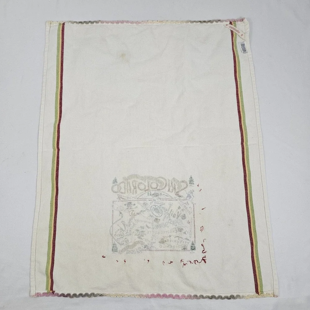 Colorado Cotton Towel Embroidered Souvenir Hand Kitchen Dish Catstudio